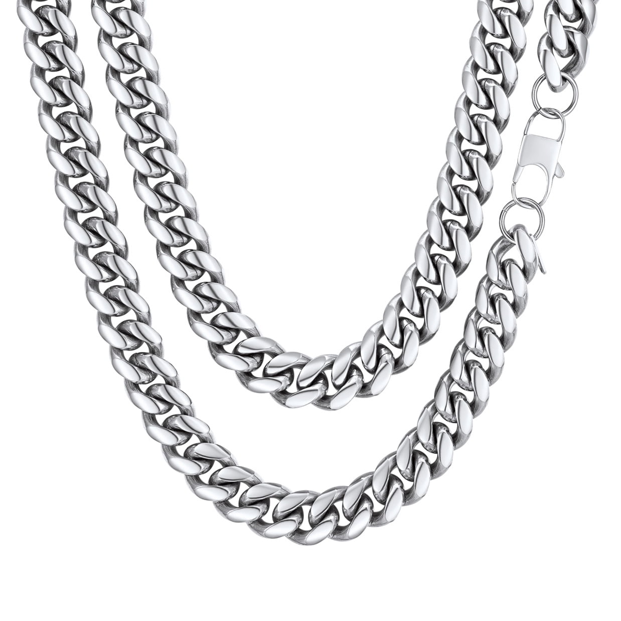 Men Jewelry Hiphop Cuban Chain Stainless Steel Necklace 26Inch 10MM Silver Color Mens Gifts for Dad
