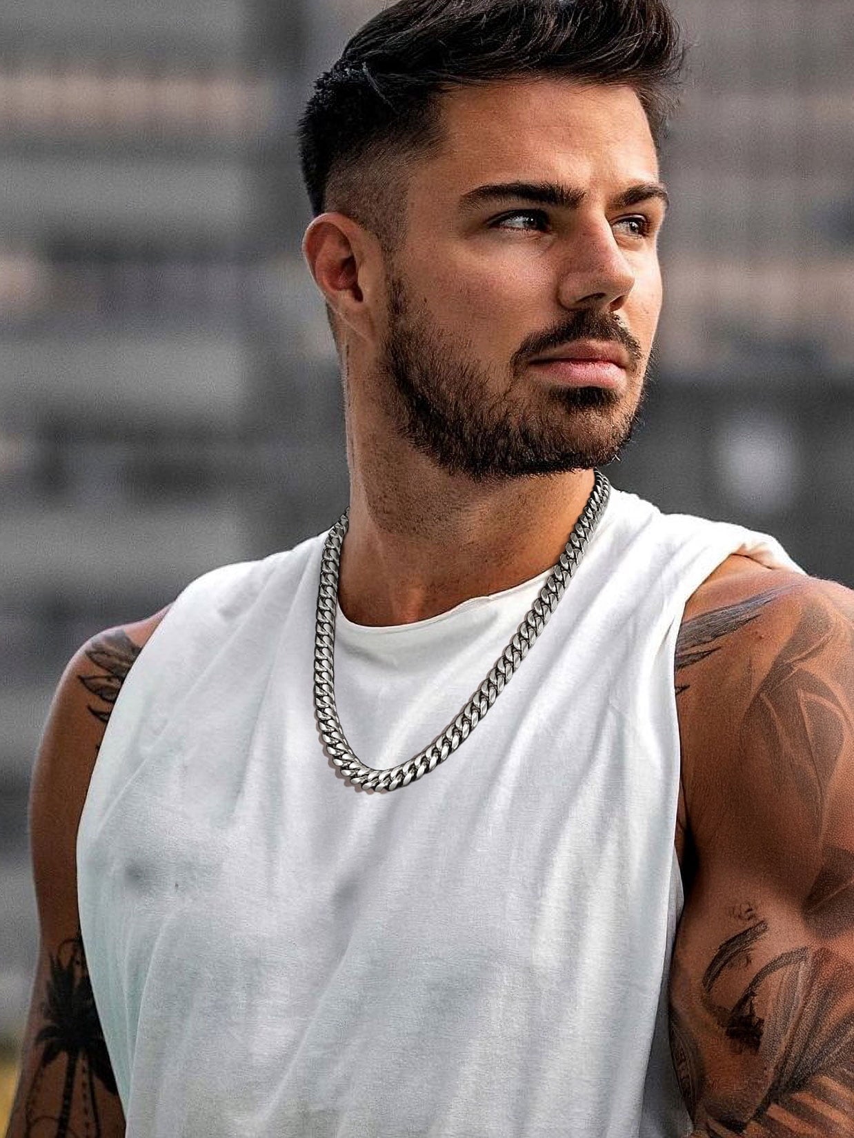 Men Jewelry Hiphop Cuban Chain Stainless Steel Necklace 26Inch 10MM Silver Color Mens Gifts for Dad